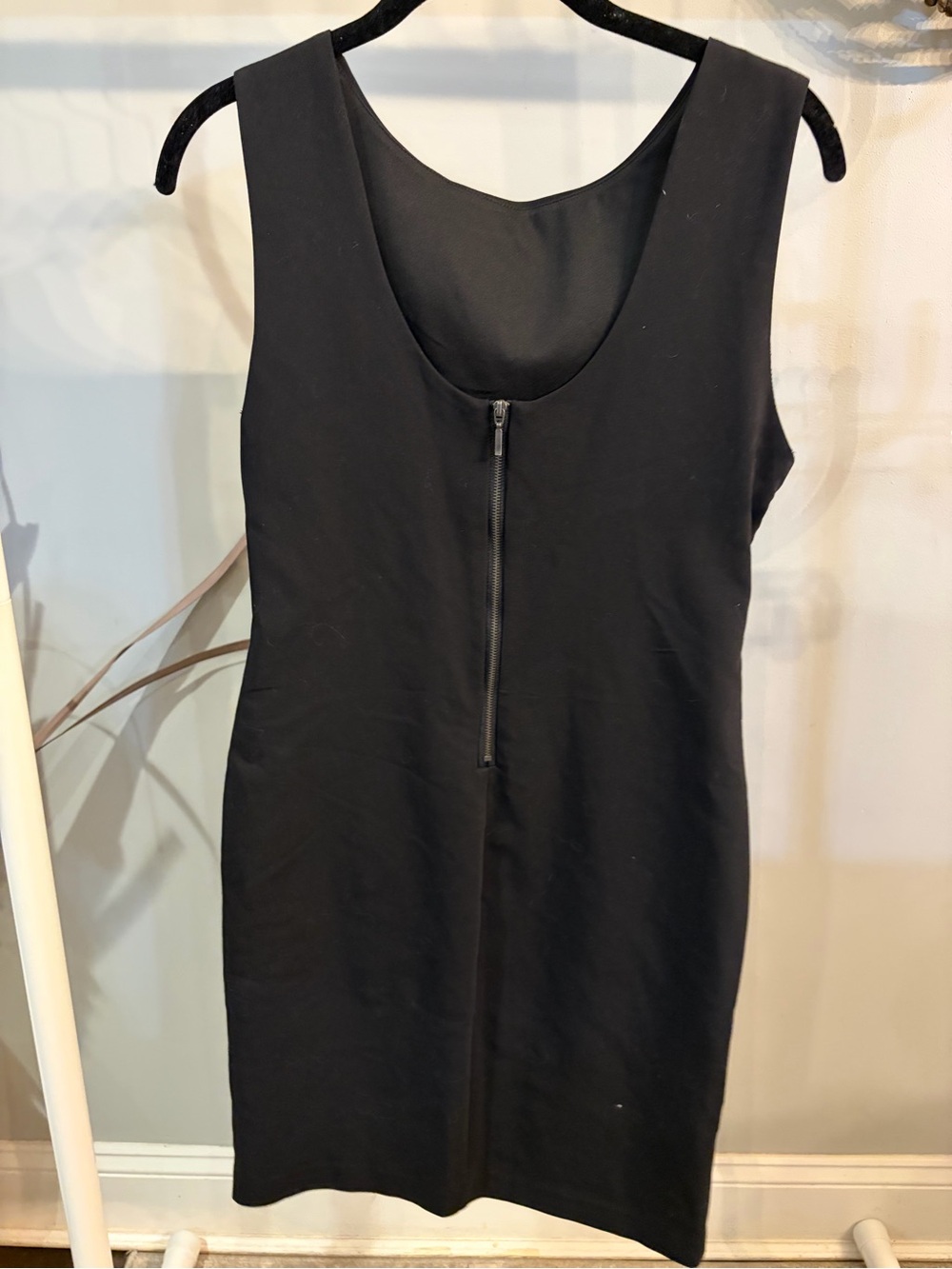 Zara Trafulac Black Sleeveless Dress with Chevron Bead Trim size large - Picture 4 of 9